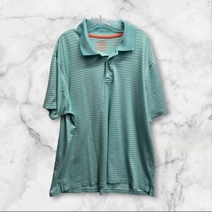 The Foundry Supply‎ Co Polo Shirt Mens 3XL Green White Stripe Short Sleeve Golf